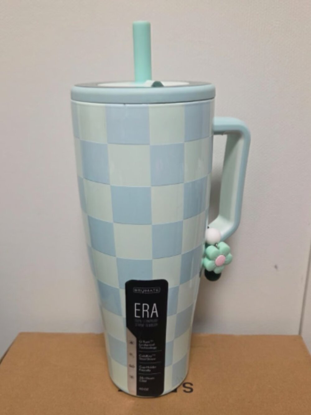 NWT Brumate 40 oz Seafoam Checkers Krista Horton Collab